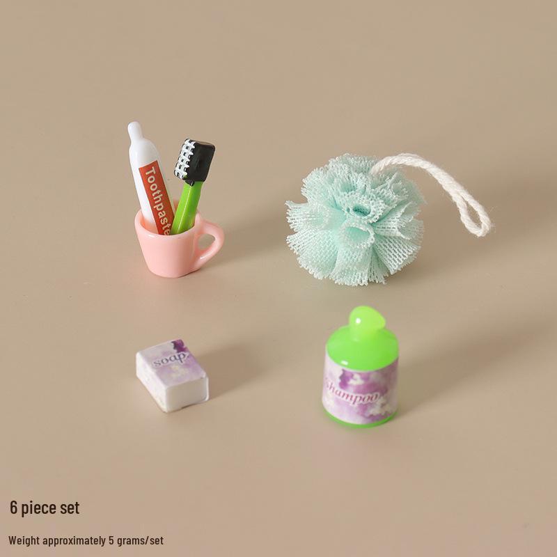Dollhouse Miniature Bath Bombs & Toothbrushes: Bathroom Accessories Playset