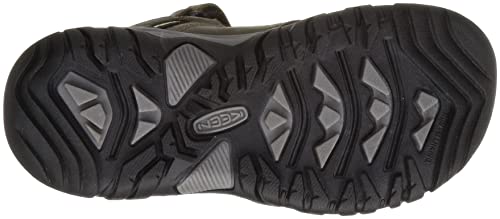 KEEN Ridge Flex Mid WP Waterproof Kids' Hiking Shoes (Sizes 15.0-19.5cm) in Dark Olive/Dusky Citron (Size 18.0cm)