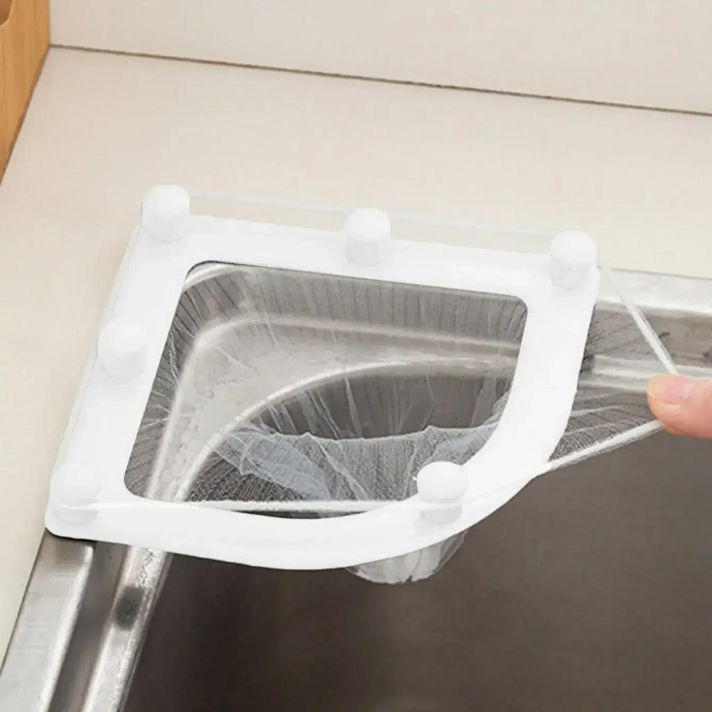 Multifunction Sink Filter Net Rack Triangular Towel Holder Leftovers Strainer Mesh Anti-Clogging Trash Hanging Bag Drain Device