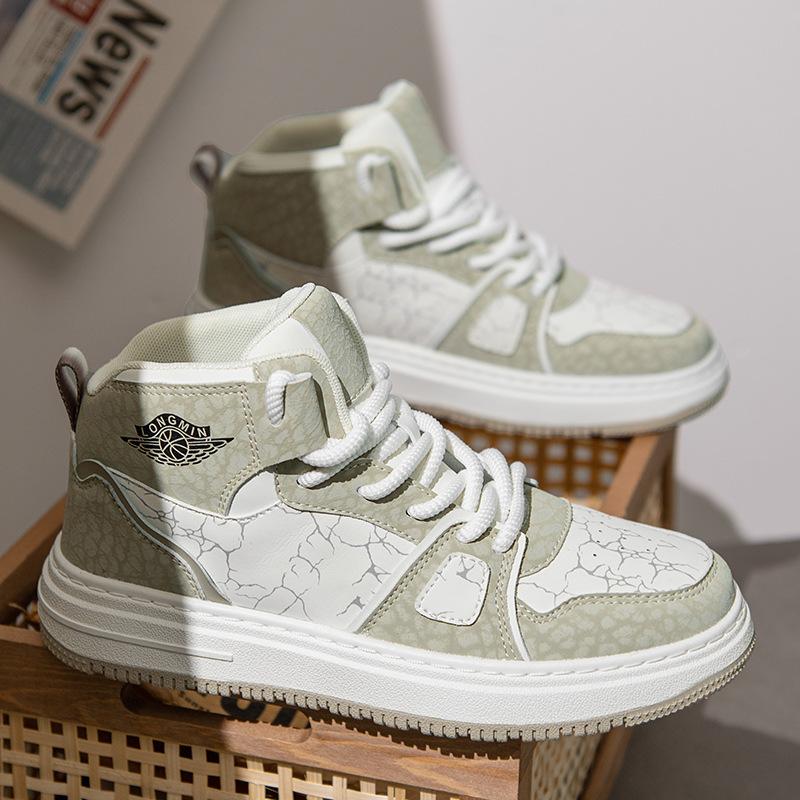 

High-top trendy shoes, high-end sense, thick-soled heightening, small white shoes, fashion light luxury lace-up, youth casual board shoes, sports sh 44