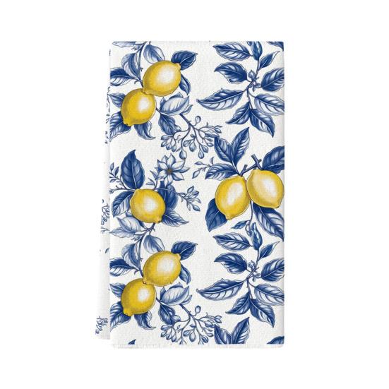 Citron kökshandduk Mikrofiber Absorberande disktrasa Lantlig diskduk Handduk för kök badrum Kustfestinredning
