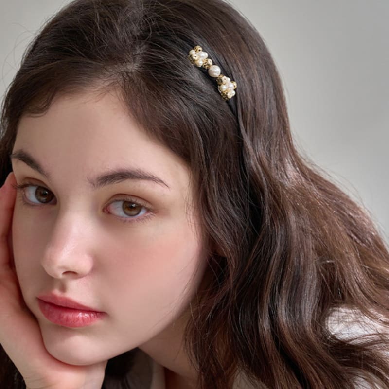 Jean Paul Clarisse Mini Pearl Ribbon Hairband LFHB0468