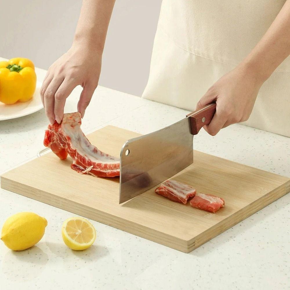 With Handle Bamboo Chopping Board Rectangle Wooden Tray Kitchen Cutting Board Home Use