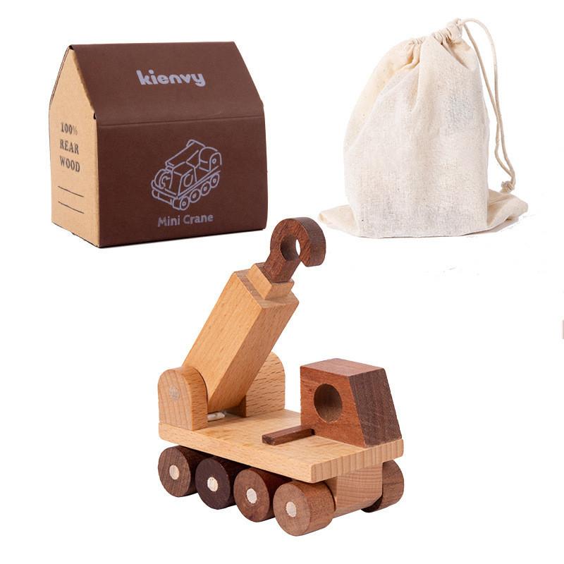 Truck Wooden Fire Excavator Bulldozer Ambulance Model Ornament Children Toy