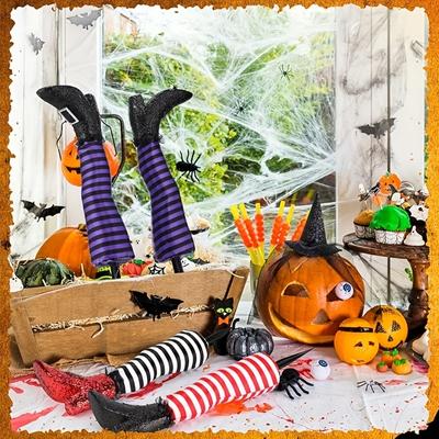1 Paar Halloween Böse Hexenbeine Vorgarten Terrasse Rasen Garten Party Dekoration Hexe Fake Beine