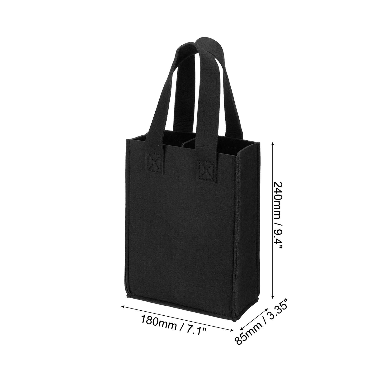 

2-6Bottle Wine Carrier Tote Bag Wine Bottle Carrying Bag w Divider Reusable Wine Storage Bag Felt Grocery Bags Portable Gift Bag with Divider