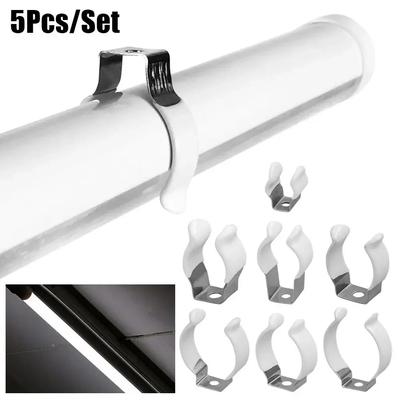 5Pcs Fixing Clips Spring Terry Clip Clamp Holders With Rubber Protection Lamp Tube Clip T3/T4/T5/T6/T7/T8/T9/T10 Base Tool