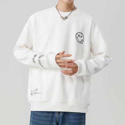 Long Sleeve T-shirt Men Large Size Hoodie Men Spring and Autumn New Print Fashion Brand Instagram Loose Casual Undercoat Men's Shirt