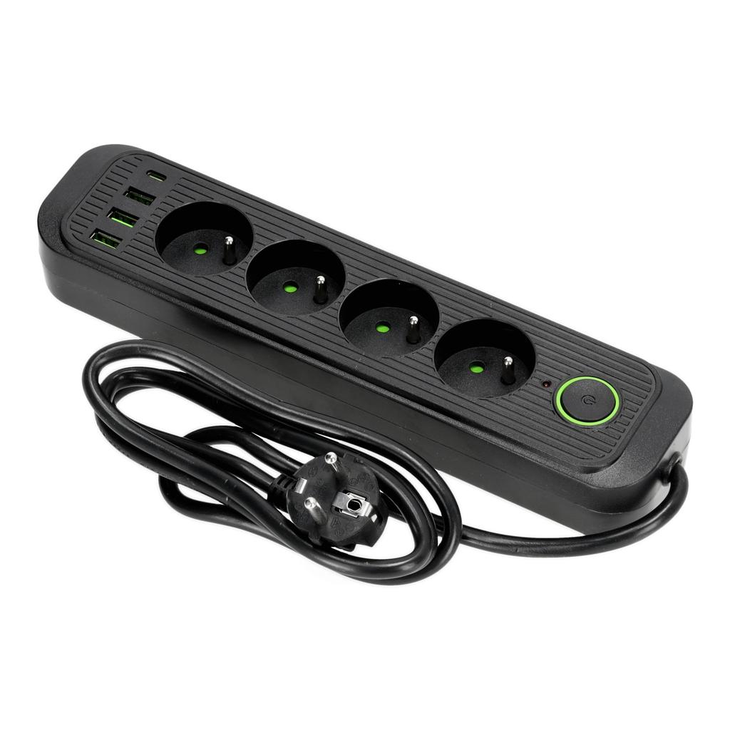 Extension cable 4gn+USB/1.5m/Zu+W/1.5mm black