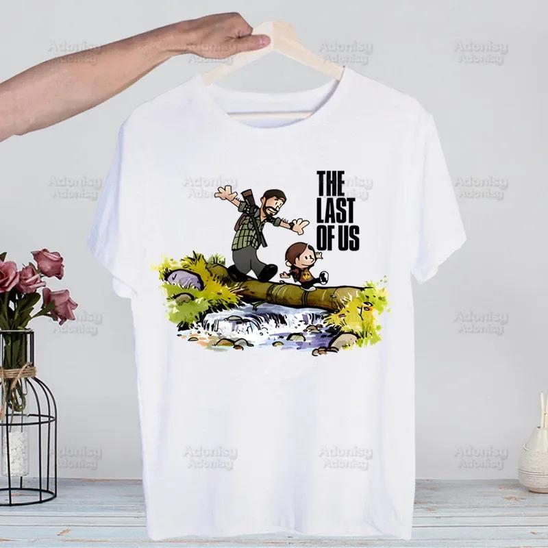 The Last of Us Joel Ellie Harajuku T-shirty Lato Unisex Hip Hop Zabawny Nadruk Koszulka Streetwear T-shirt Krótki Rękaw Koszulka Top