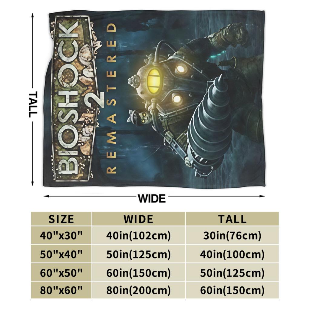B-BioShocks 2 Remastered Super Soft Blanket Airplane Plush Throw Blanket Pattern Couch Chair Flannel Bedspread Sofa Bed Cover