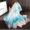 180*135cm Summer Silk Scarf Women Outdoor Shawl Bandanna Foulard Female beach Fashion Luxury Oversized Shawl Head Hijab Wrap