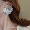Silver Needle Metal Flower Earrings Atmospheric Fashion Stud Earrings Personalized Niche Versatile High Sense Earrings Wholesale Women