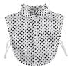 Brown/Polka Dots Shirt Detachable Collor for Mens and Women Lapel Stand Button Fake Collar Female Casual Sweater False Collar