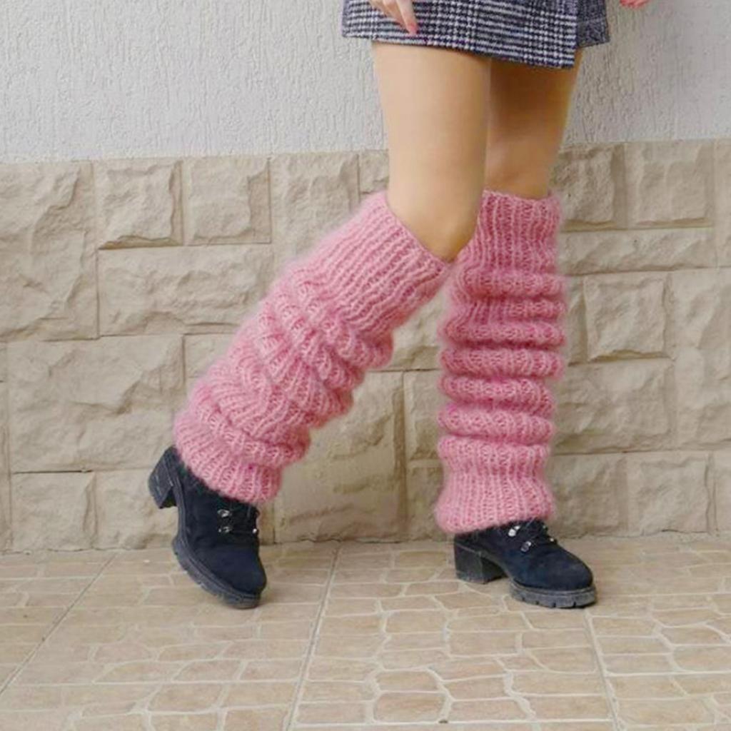 Women Mohair Leg Warmers Knit Acrylic Comfortable Leg Warmers for Christmas Birthday Gift