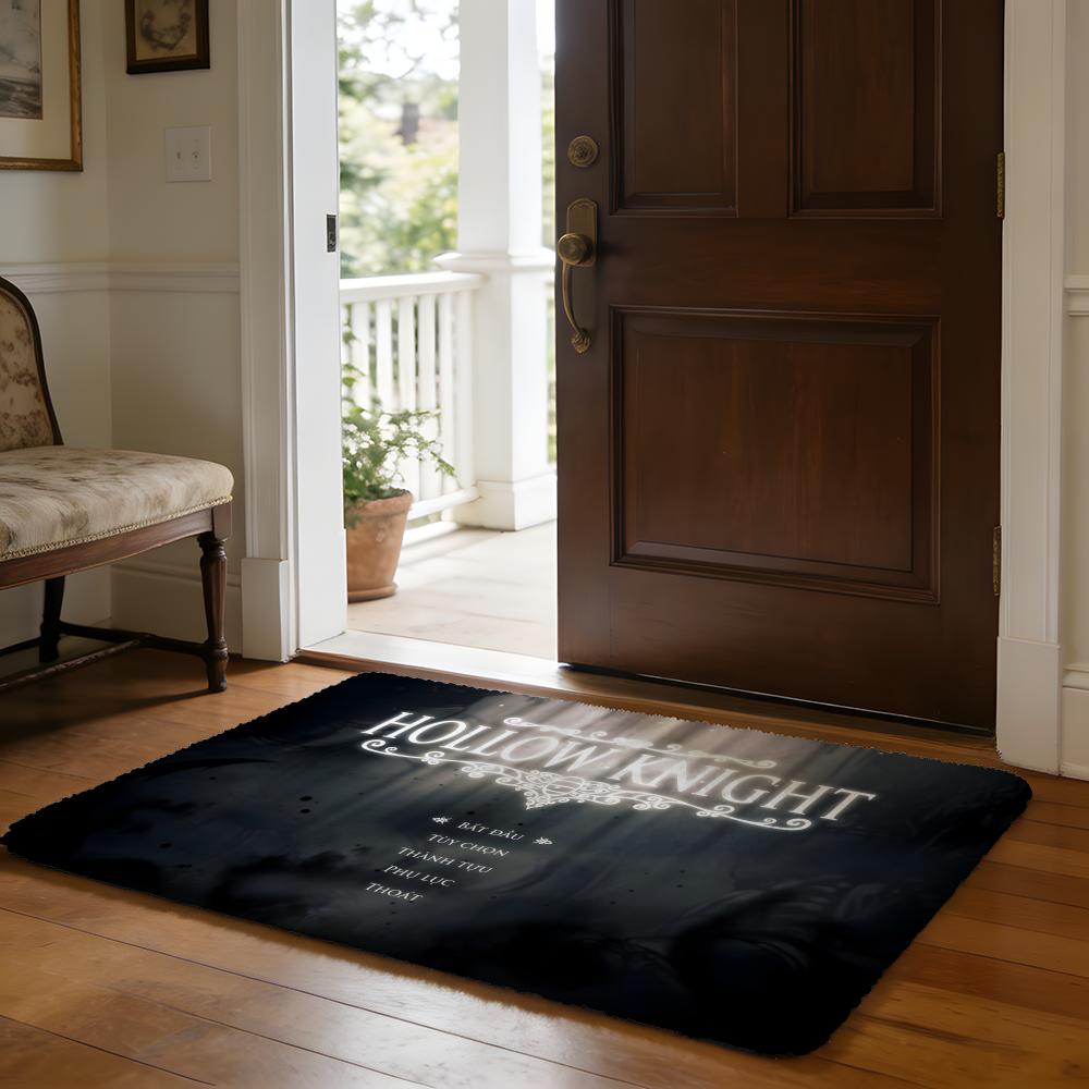 HHollow KKnight Anime Floor Mat Soft Flannel Absorbent Mat Non-Slip Rug Home Bedroom Bathroom