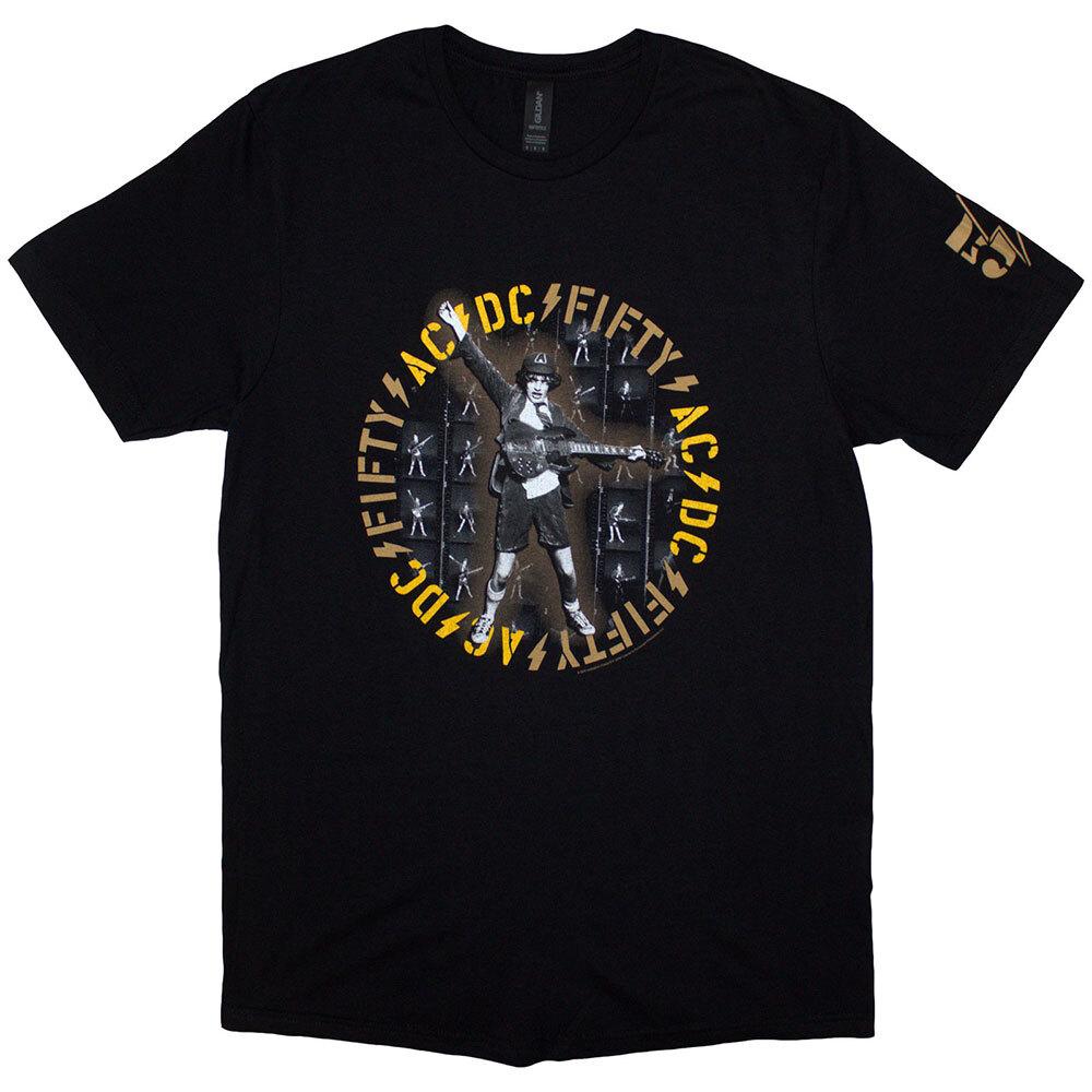 AC/DC Fifty Angus Repeat T-Shirt Black New Unisex T-Shirt S