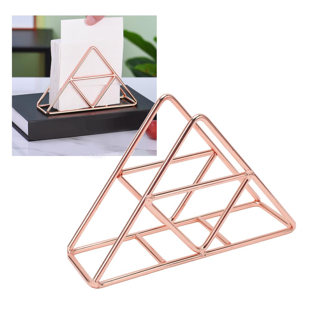 Napkin Holder Fashion Thickened Widened Triangular Freestanding Metal Wrought Iron Vertical Tissue Holder