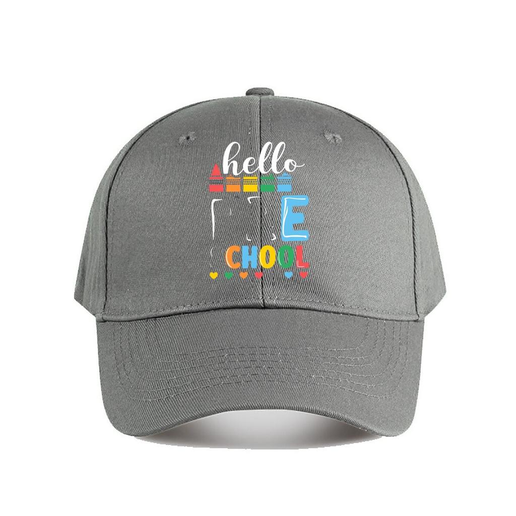 Hello School Crayon Heart Baseball Cap Fashion Unisex Sunhat Womens Outdoor Sports