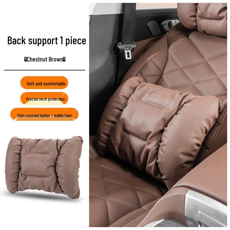 Universal Car Headrest & Lumbar Support Cushion for All Seasons - Fits Tesla & Mercedes