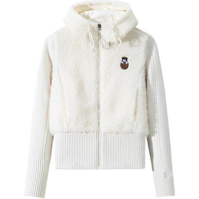 X Inner Child Collaboration Life Series Bequeme Lässige Warme Kapuzen-Fleecejacke Damenjacken Vanillecreme 962448712-1
