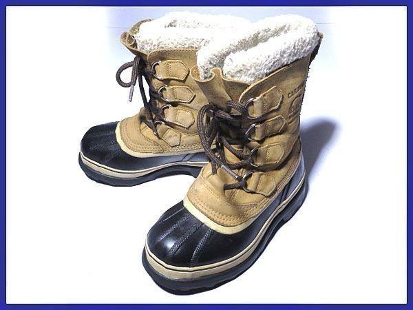 Prestigious Canada Brand/SOREL/Caribou Leather Snow Boots With Inner Liner/21.5cm/Brown/(USED)
