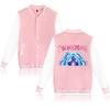 Fashionable Women's Baseball Jacket Contrast Color Cardigan Jacket