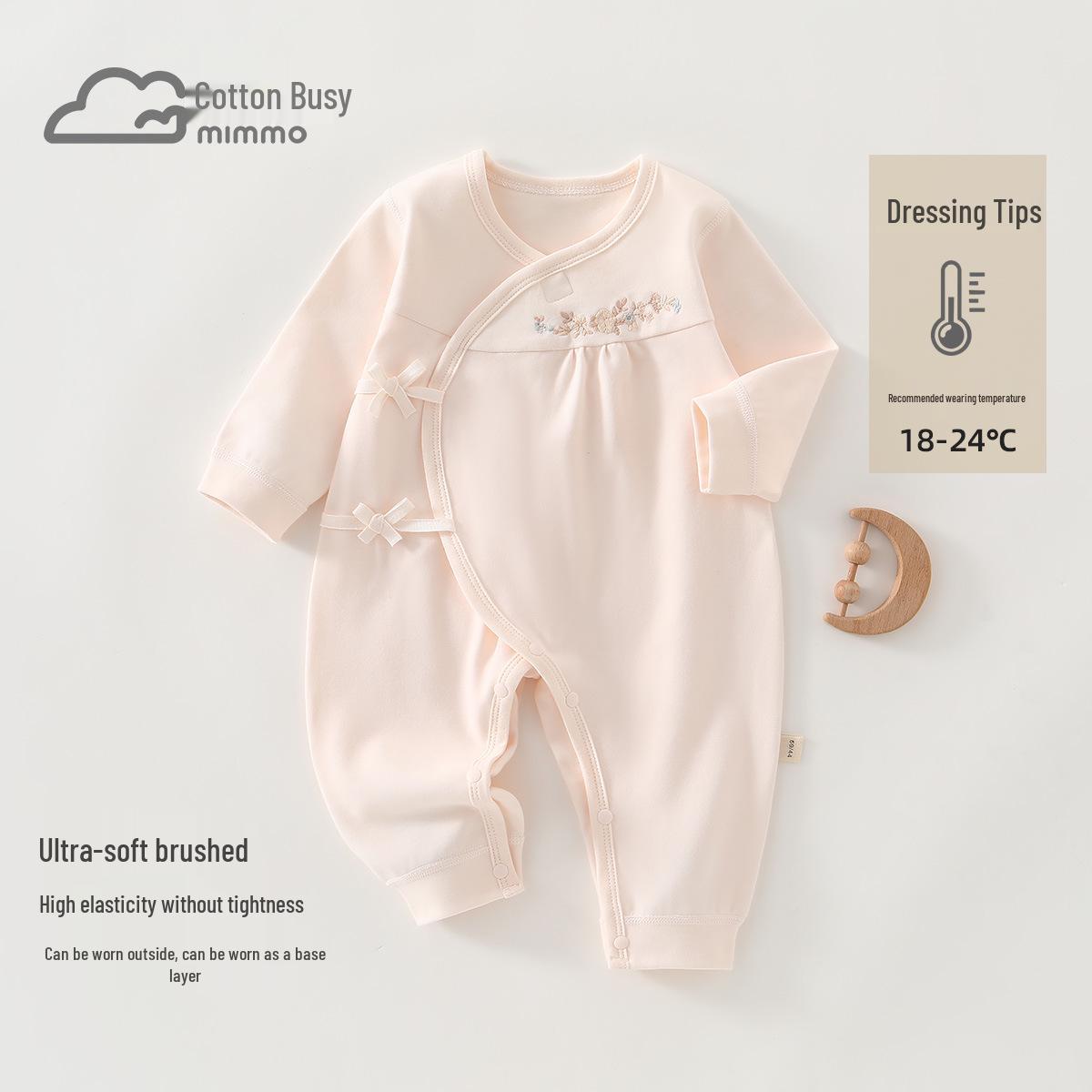 

Newborn Soft Velvet Long Sleeve Bodysuit - Butterfly Design, All-Season Baby Jumpsuit 59 cm