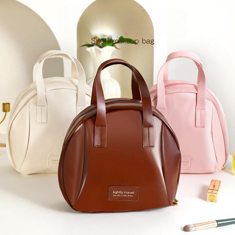 Fashion Makeup Storage Bag Travel Women PU Leather Shell Cosmetic Bag Handbag Portable Makeup Bag Lipstick Perfume Beauty Pouch