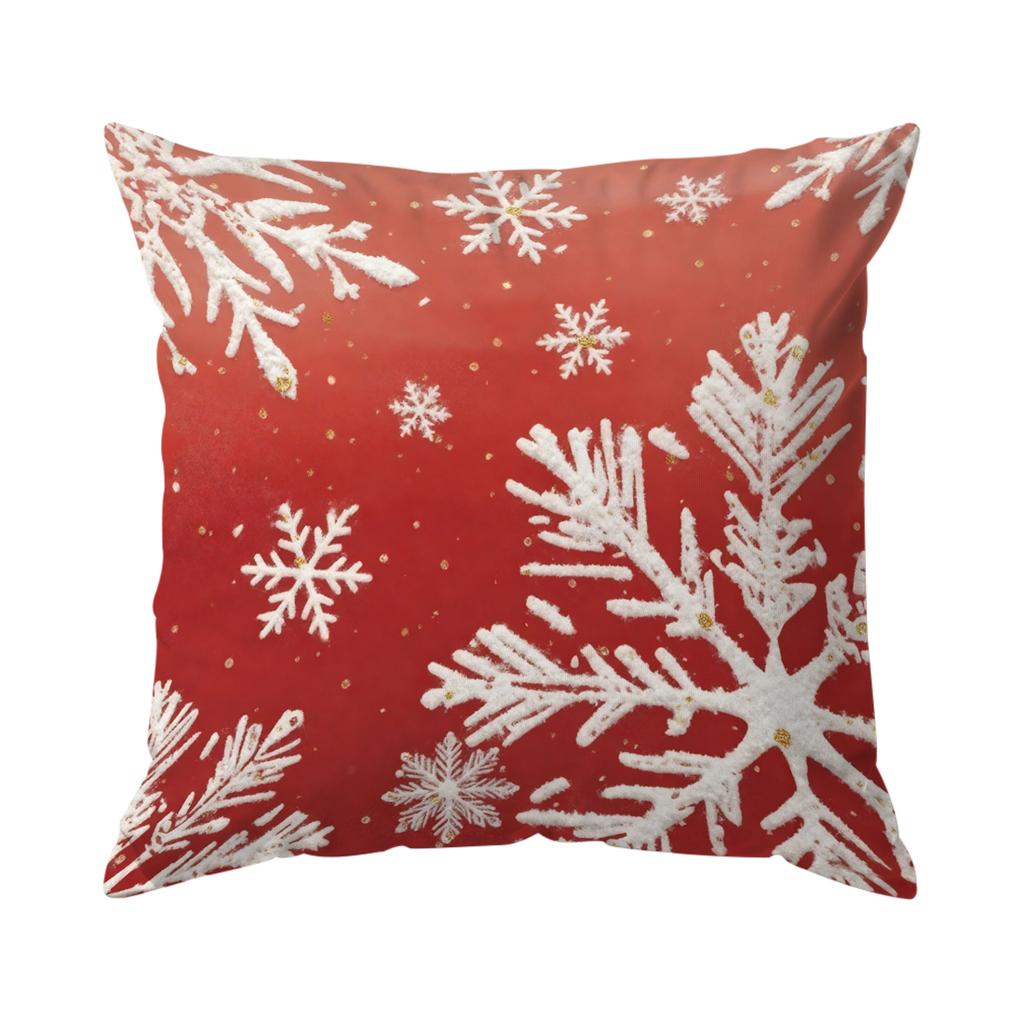 45X45Cm Christmas Snowflakes Pillowcase Bedroom Cushion Cover 100% Polyester Living Room Cushion Pillowcase Home Decor