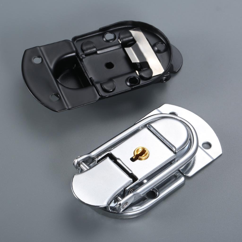 2er Set 69*34mm Kastenriegel Schnappverschluss Riegel Beschlag Werkzeugschrank Schloss Schnalle Gürtel Befestigungsschnalle Schloss Luftfahrtkasten Zubehör Silber/schwarz