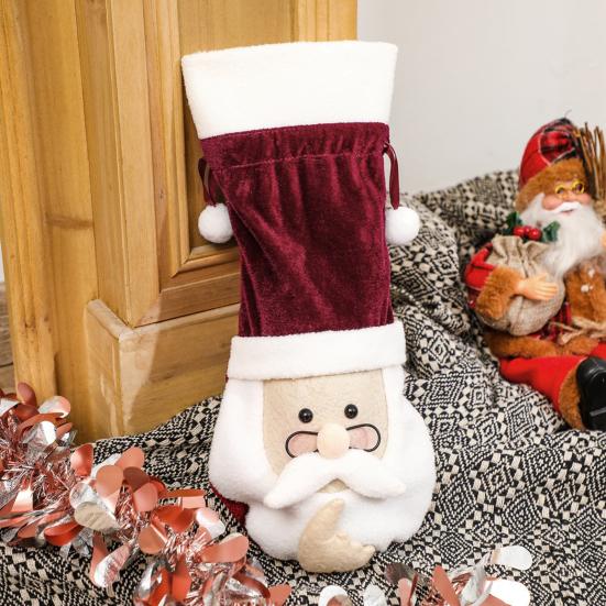 Jul Tomte Vinflaskskydd Mjuk Plysch Vinflasktopp Söt Jultomte Vinflaskpåse för Jul Bröllop Födelsedag Högtidsfester