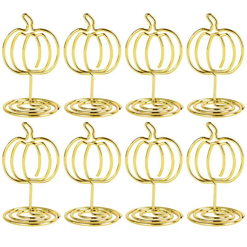 

WTEMPO Creative Pumpkin Shaped Design Card Holders Office Table Card Holders DIY Desk Sign Holders Table Number Holder Stands Picture Holders 20pcs золотой