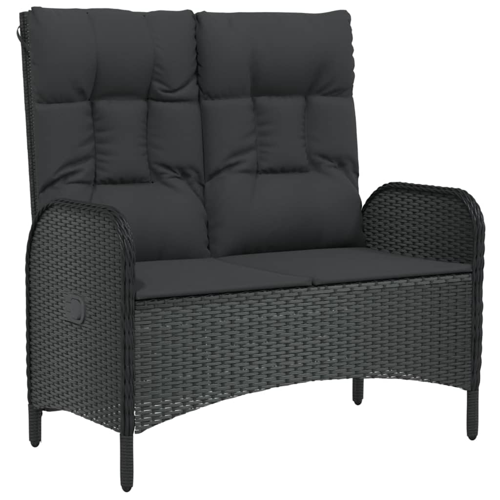 Vidaxl 5-Cz. Garden Furniture Set With Cushions, Black, Poly Rattan