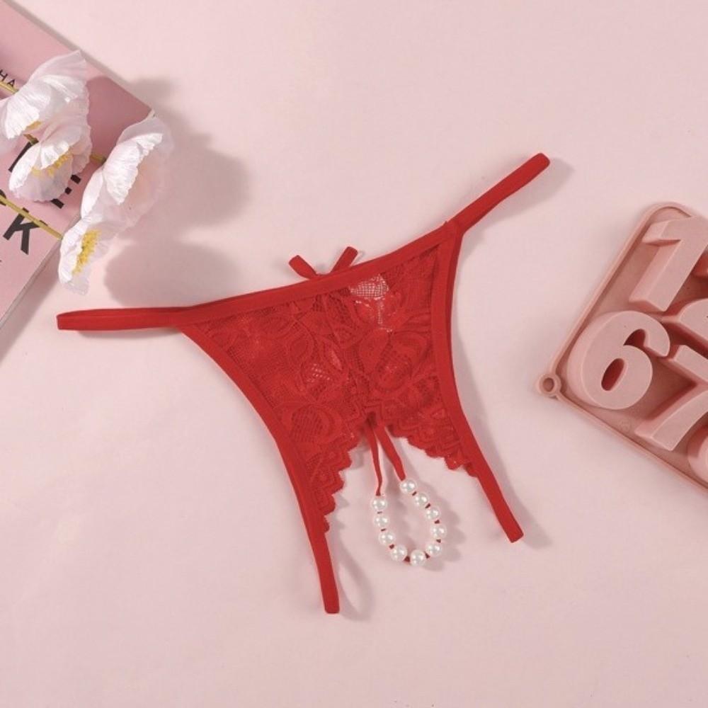 Hollow-out Mesh Lace Briefs Low-waist Women's Thong Sweet Lace Seamless Panties  Female