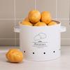 Carbon Steel Garlic Storage Bin with Lid Potato Storage Container  Farmhouse