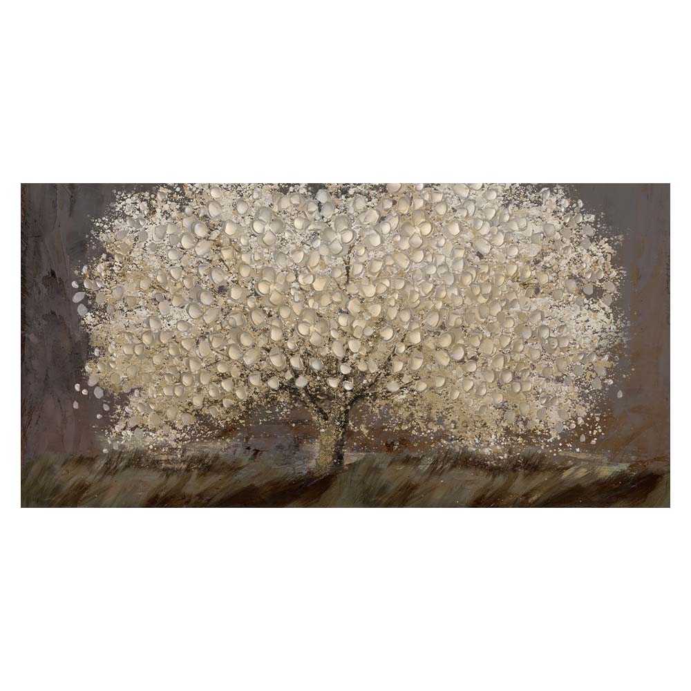 Abstraktní Golden Tree Flower Malba na plátně Plakáty a tisky Minimalismus Obraz na zeď Moderní Dekorace obývacího pokoje Bezrámové
