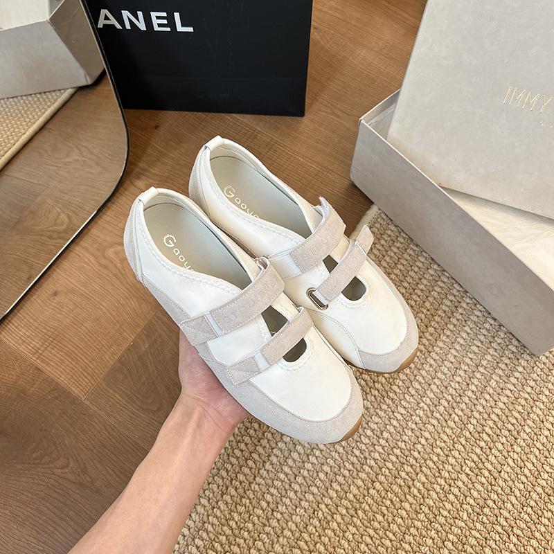 

Double Velcro Color Matching Soft Sole Soft Surface Ballet Single Shoes Women S Mary Jane Casual Shoes Comfortable Forrest Gump Training Shoes 35