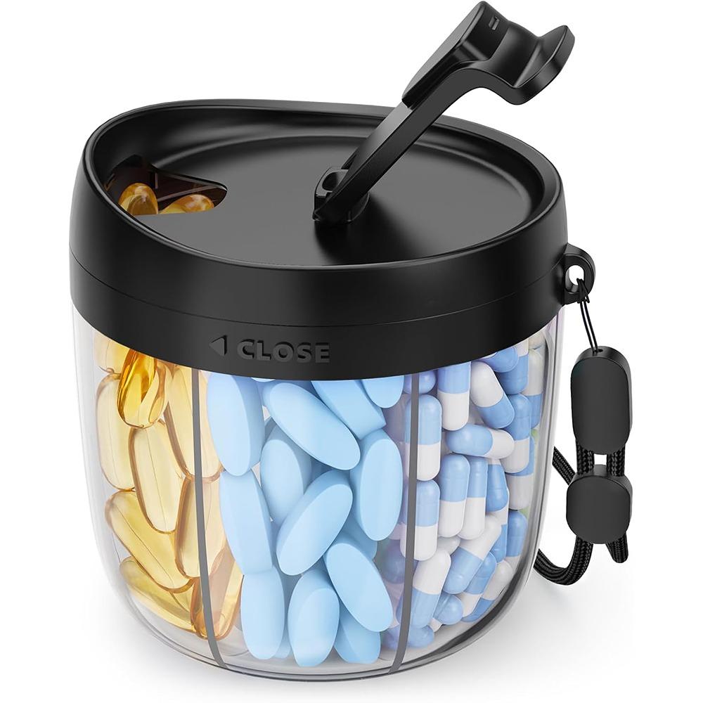 With 7 Large Compartments Pill Container Pill Bottle Organizer  for Travel Supplement Organizer