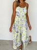 2024 Summer European & American Suspender Jumpsuit with Printed Loose Trousers