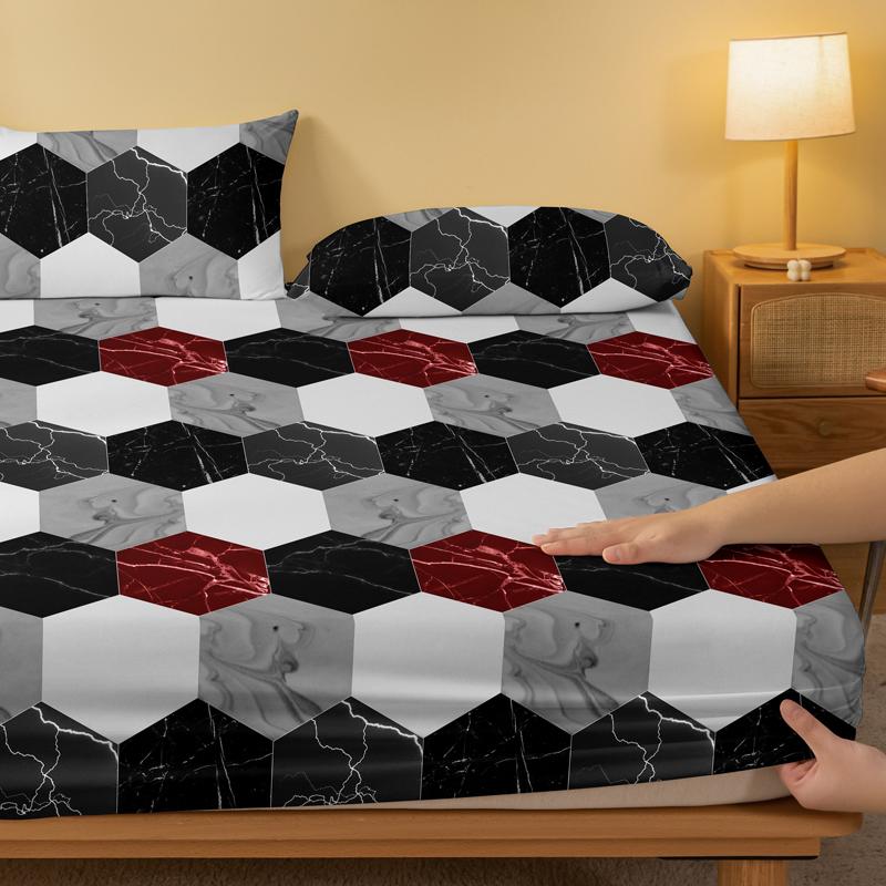 1 Stück Mode Marmormuster Mattiertes Bettlaken, Schlafzimmer Bedruckte Tagesdecke, Bettwäsche (Ohne Kissenbezüge)