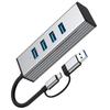 4 Port USB3.0 Hub Adapter 10Gbps Data Transfer with Long Cable for Smartphones Tablets Laptops Efficient USB Splitter