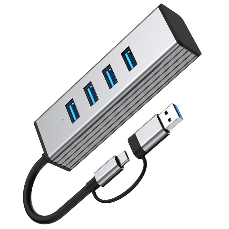 4 Port USB3.0 Hub Adapter 10Gbps Data Transfer with Long Cable for Smartphones Tablets Laptops Efficient USB Splitter