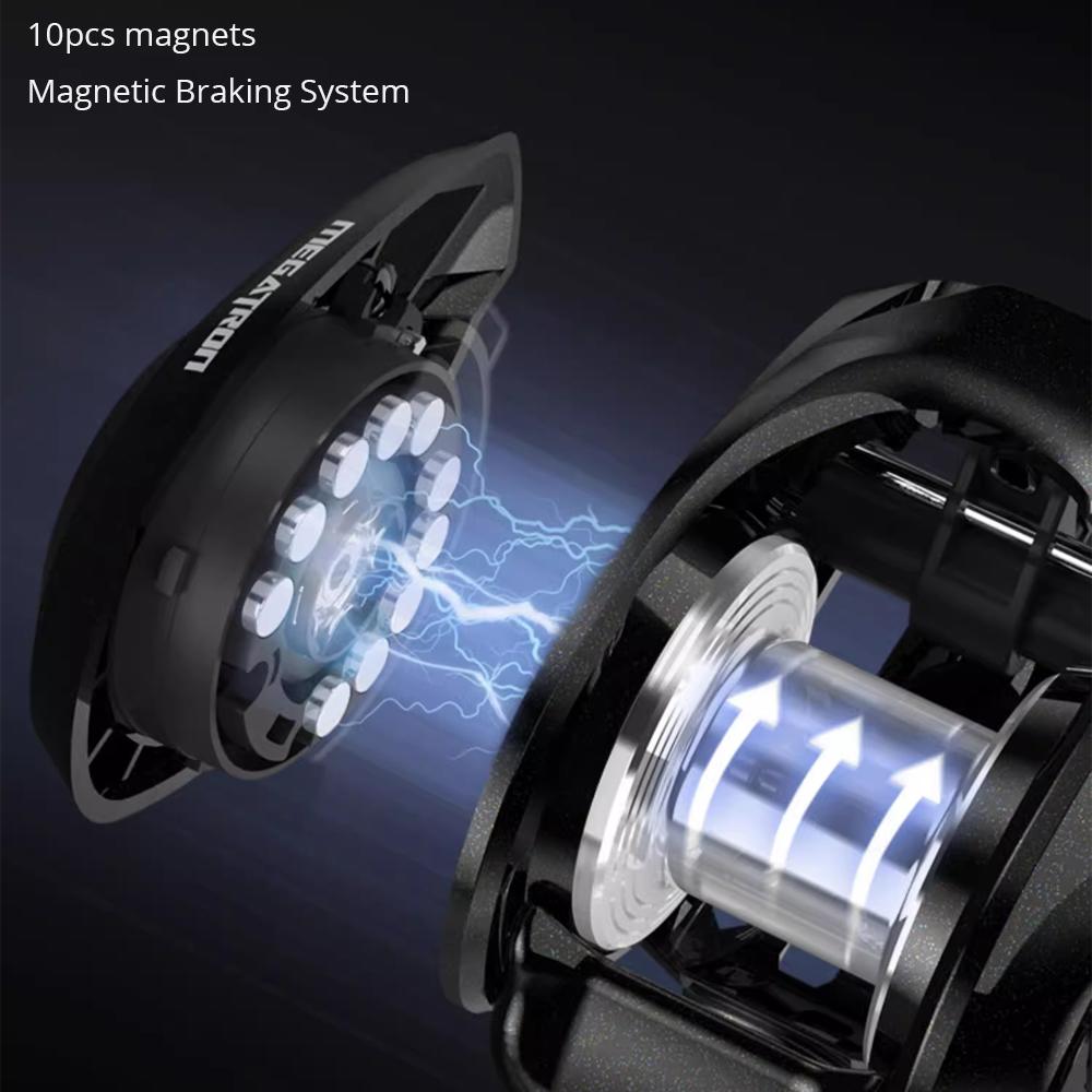 Portable Long Cast Baitcasting Reel 7.2:1 Gear Ratio Reel Freshwater Aluminum Spool 8 KG Drag Fishing Coil 7+1BB Aluminum Waterdrop Wheel Lure Reel