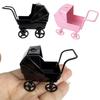 Wrought Iron Mini Bassinet Stroller Realistic Doll Pram Toys  Bedroom Scene Decor