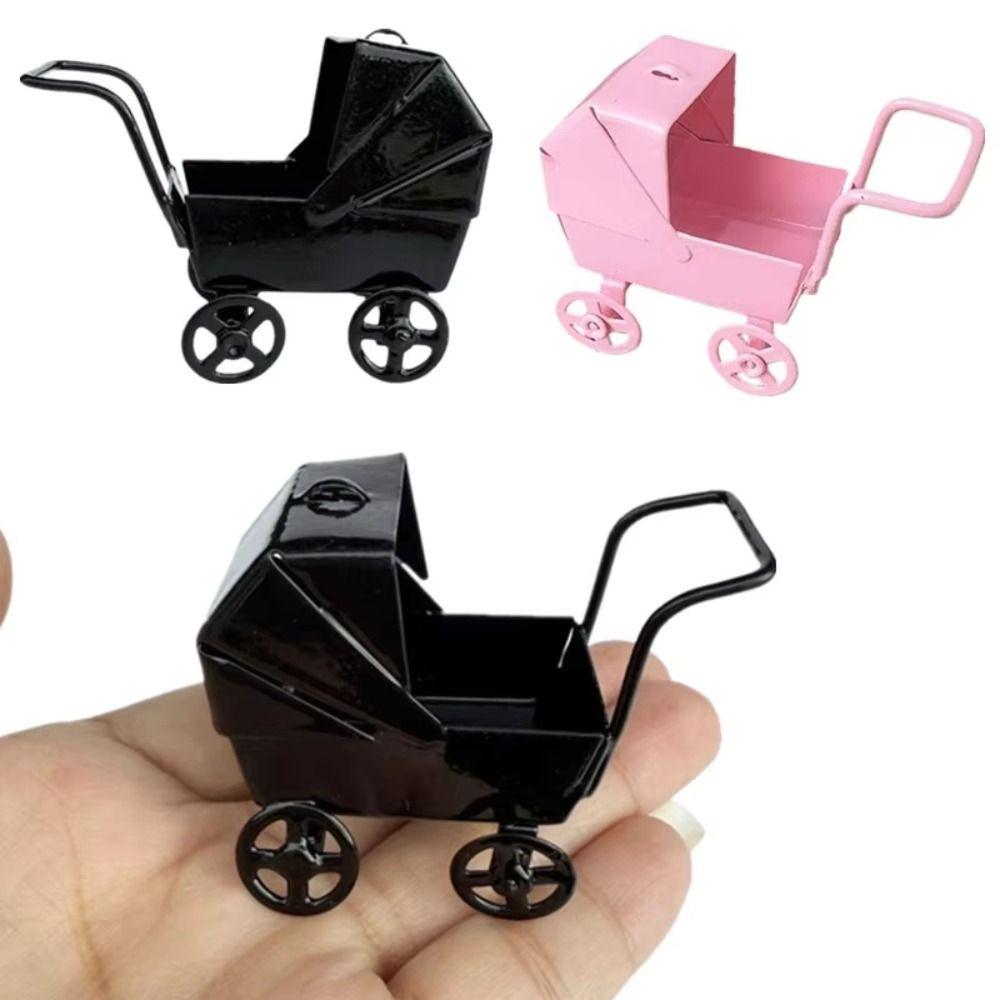 Schmiedeeiserne Mini-Wiege Kinderwagen Realistischer Puppenwagen Spielzeug Babykinderwagen Modell Kinder Rollenspiel