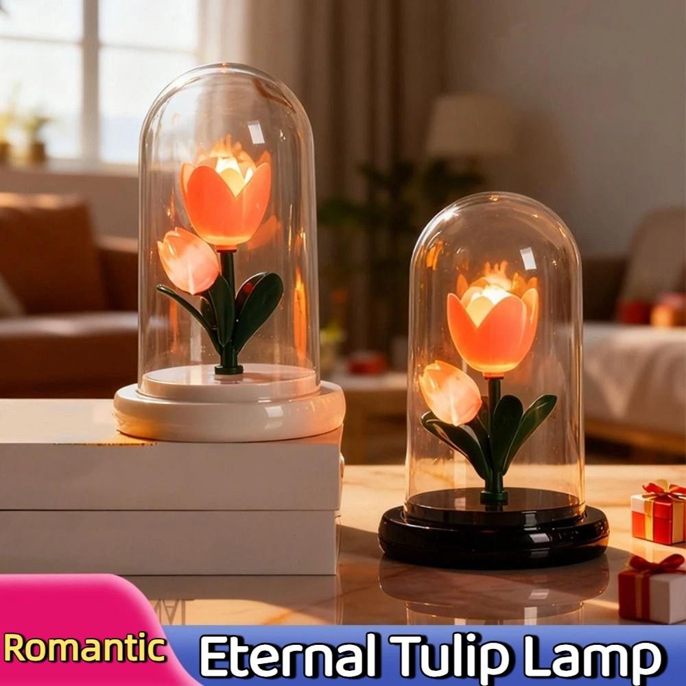 with Lampshade LED Flower Light Romantic Tulip Night Light Sleeping Lamp  Wedding Decor