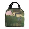 Gustav Klimt Boschetto di Faggi Borsa Termica Pranzo per Donne Bambini Scatole Cibo Portatili Lunch Box Termico Borsa a Tote