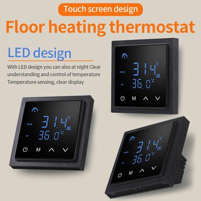 MH1828A Smart Thermostat LED Touch Screen Floor Heating Temperature Controller 85-265V Electric Heating Temp Regulator 16A