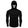 Men's Winter 2021 Skull Print Hoodie with High Collar and Long Sleeves